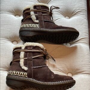 UGG Brown Ankle Boots with Cream Lining